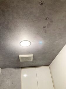 トイレリフォーム_クロス_猫足エンボス加工