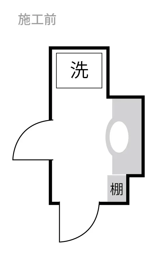 洗面室図面　施工前