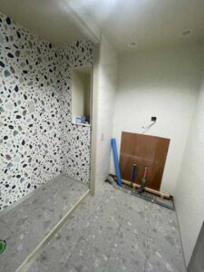 洗面室　施工中-3