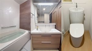 木目調で統一した水まわりリフォーム｜川口市