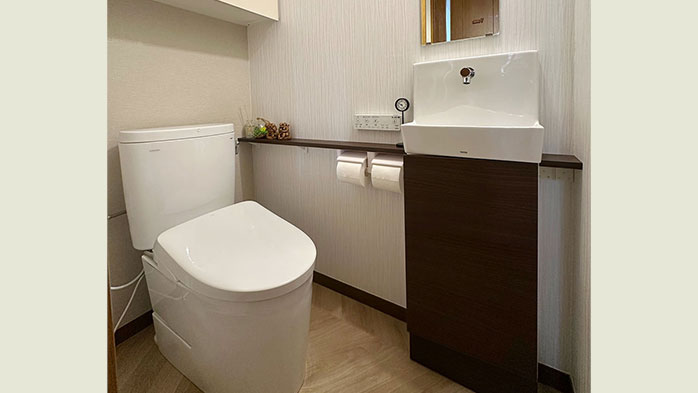 収納付き手洗い器で快適トイレリフォーム｜墨田区