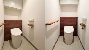 木目キャビネットで上質なトイレリフォーム｜埼玉県